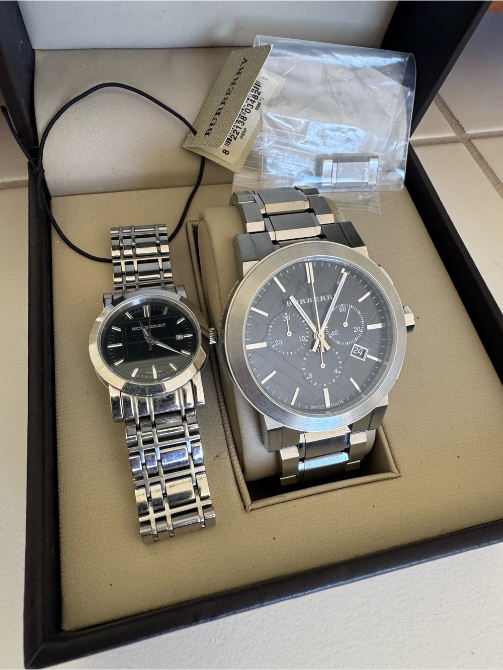 Burberry men’s and women’s matching watches